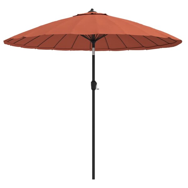 vidaXL Parasol d'extérieur et mât avec aluminium 270 cm terre cuite