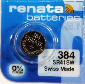 Blister de 1 Pile bouton oxyde argent X384 SR41SW RENATA
