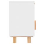 vidaXL Tables de chevet 2Pièces Blanc Bois de pin massif et rotin naturel