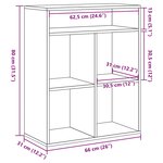 vidaXL Bibliothèque chêne artisanal 66x31x80 cm bois d'ingénierie