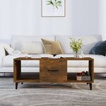 vidaXL Table basse Chêne fumé 102x50x40 cm Bois d'ingénierie