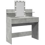 vidaXL Coiffeuse avec LED gris béton 100x40x130 cm
