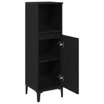 vidaXL Cabinet de salle de bain avec porte Chêne noir 30 x 30 x 100 cm