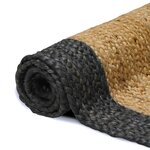 vidaXL Tapis de surface Gris foncé 80 x 150 cm Jute