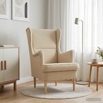 vidaXL fauteuil Crème tissu