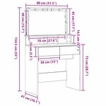 vidaXL Table de Toilette avec tiroir Bois ancien 80 x 41 x 134.5 cm