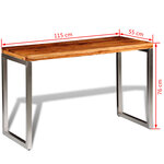 vidaXL Table à manger avec pieds en acier bois massif