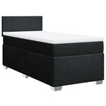vidaXL Sommier à lattes de lit et matelas Noir 80x200 cm Tissu