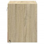 vidaXL Table de chevet murale avec lumières LED chêne sonoma