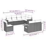 vidaXL Salon de jardin 8 Pièces avec coussins noir résine tressée