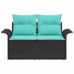 vidaXL Canapé de jardin avec coussin 141 x 62 x 69 cm polyrotin