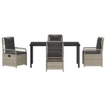 vidaXL Ensemble de Salle à Manger de Jardin 5 Pièces Gris Clair Rattan Poly