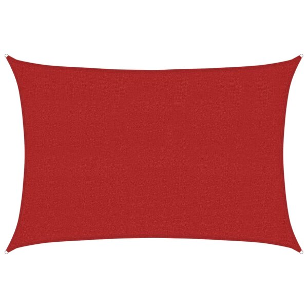 vidaXL Voile d'ombrage 160 g/m² Rouge 2 5x3 5 m PEHD
