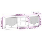 vidaXL Meuble TV Blanc 150 x 31 x 47 cm Bois d'ingénierie