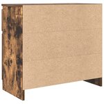 vidaXL Buffet avec tiroir chêne fumé 71x35x65 cm bois d'ingénierie