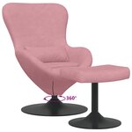 vidaXL Chaise Œuf avec Pouf Rose Velours