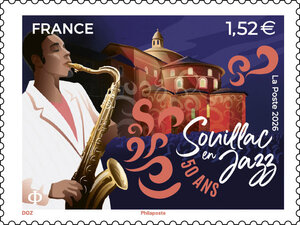 Timbre - 50 ans de Souillac en Jazz - Lettre Verte