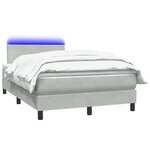 vidaXL Sommier à lattes de lit et matelas et LED gris clair 120x220cm velours