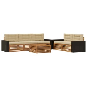 vidaXL Ensemble de canapés d'extérieur 6 pc Naturel et Beige
