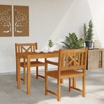 vidaXL Ensemble de salle à manger pour jardin 3 Pièces Marron