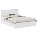 vidaXL Lit de Rangement Blanc 160 x 200 cm Bois d'ingénierie