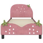 vidaXL Cadre de lit pour enfants avec tête de lit Rose 90 x 190 cm