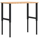 vidaXL Établi marron clair bois de chêne massif rectangulaire