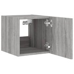 vidaXL Meuble TV mural avec lumières LED sonoma gris 30 5x35x30 cm