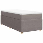 vidaXL Sommier à lattes de lit avec matelas Taupe 90x200 cm Tissu