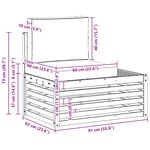 vidaXL Canapé d'extérieur extrémité Naturel 91 x 63 x 73 cm