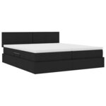 vidaXL Lit de rangement LED avec matelas Noir 200 x 200 cm Tissu