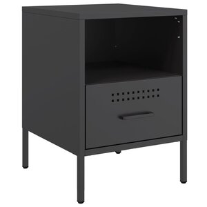 vidaXL Table de chevet noir 36x39x50 5 cm acier