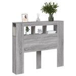 vidaXL Tête de lit à LED sonoma gris 120x18 5x103 5 cm bois ingénierie