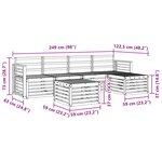 vidaXL Ensemble de canapés d'extérieur 6 pc Blanc Bois d'Acacia Massif