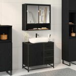 vidaXL Ensemble de mobilier de salle de bain 2 Pièces Chêne noir