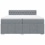 vidaXL Sommier à lattes de lit avec matelas Gris clair 200x200cm Tissu