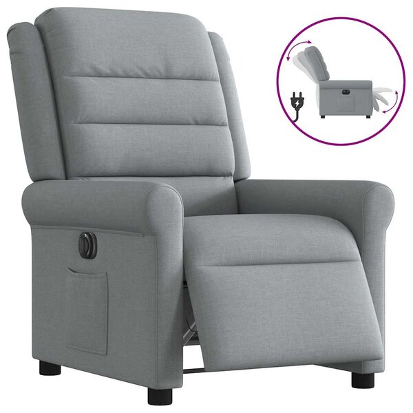 vidaXL Fauteuil inclinable électrique Gris clair Tissu