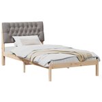 vidaXL Cadre de lit avec tête de lit rembourrée Marron 100 x 200 cm