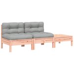 vidaXL Canapé de jardin avec coussins et repose-pied 2 places