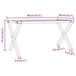 vidaXL Pieds de table basse cadre en X 80x40x43 cm acier