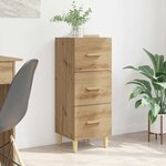 vidaXL Buffet chêne artisanal 34 5 x 34 x 90 cm Bois d'ingénierie