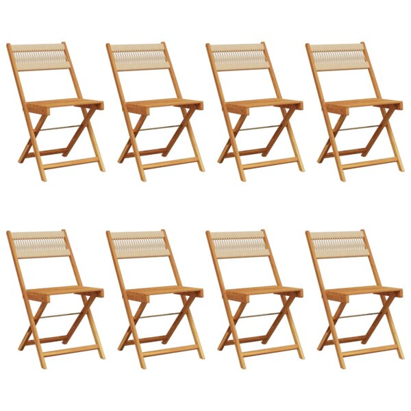vidaXL Chaises de jardin pliantes lot de 8 beige bois d'acacia massif