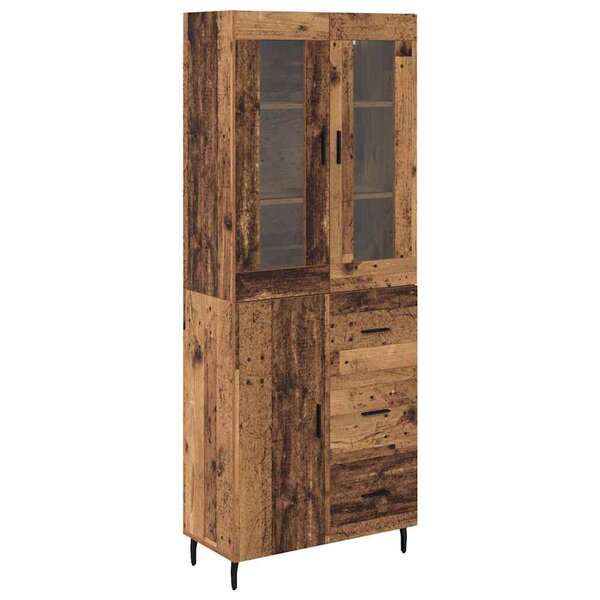 vidaXL Haut Armoire avec tiroir 2 Pièces Bois Ancien Bois d'ingénierie