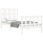 vidaXL Cadre de lit sans matelas blanc 90x190 cm bois de pin massif