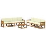 vidaXL Ensemble de canapés d'extérieur 9 pc Naturel et Crème Polyester