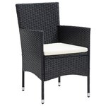 vidaXL Ensemble à manger de jardin coussins 7Pièces Résine tressée Noir