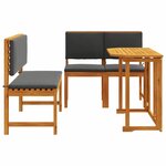 vidaXL Ensemble bistro de jardin 3 Pièces Marron Bois d'acacia massif