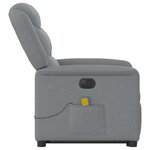 vidaXL Fauteuil inclinable de massage électrique Gris clair Tissu