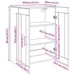 vidaXL Buffet Chêne artisanal 69 5 x 34 x 90 cm Bois d'ingénierie