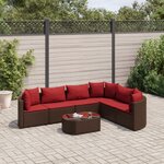 vidaXL Salon de jardin avec coussins 7 Pièces marron résine tressée